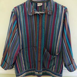 Vintage button down | Button snap closure | Size 8 | Two front pockets |